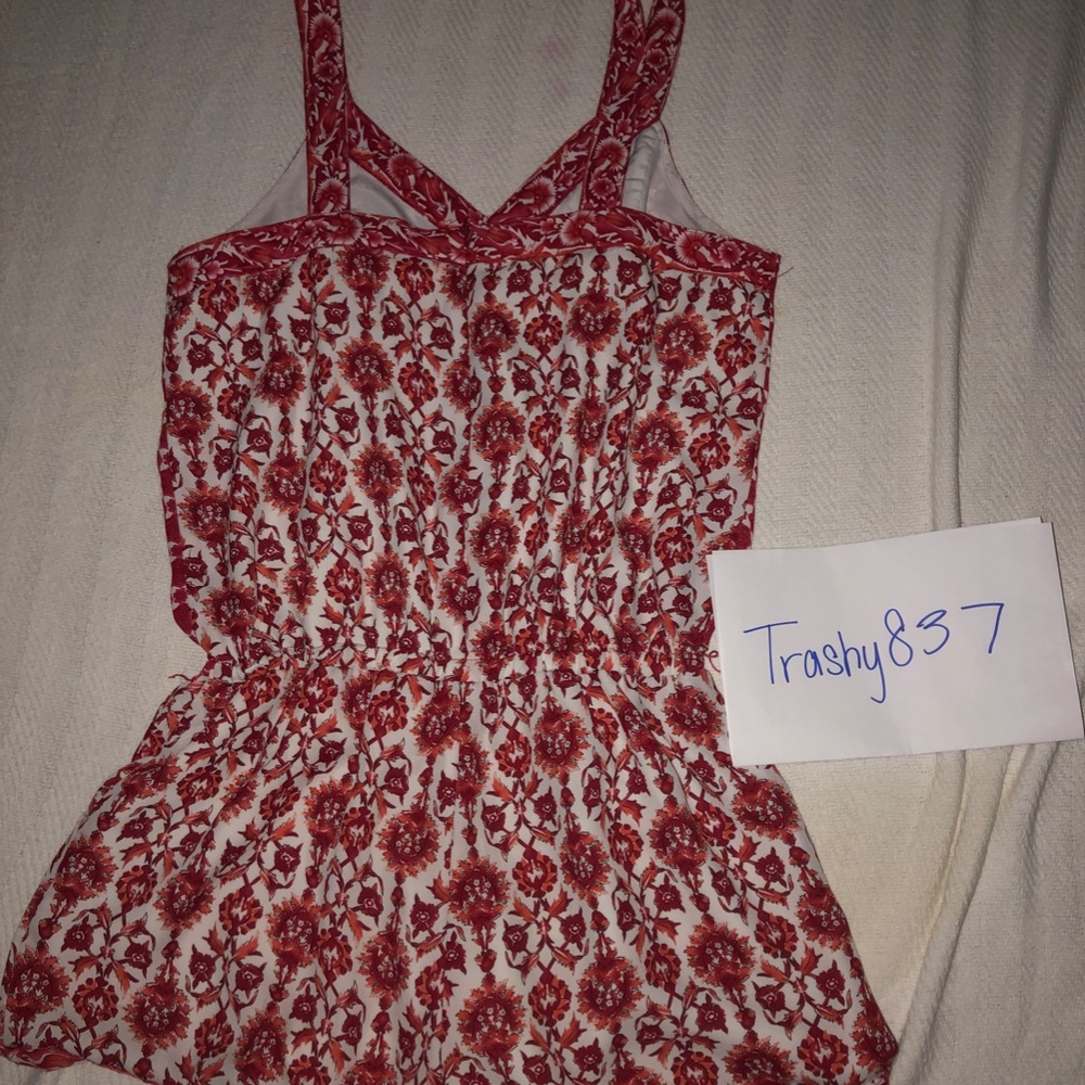 Red flowered Romper - Picture 2 of 3